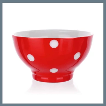 BANQUET Keramická miska 13 cm červená s bielymi bodkami 60K1575-C