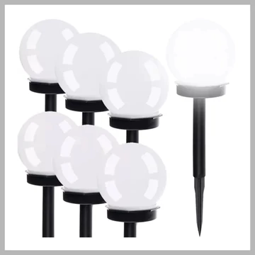 Solárne záhradné lampy - guľaté, sada 6 ks 00023562