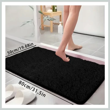 Mäkký, protišmykový kúpeľňový koberec – čierny 50×80 cm BG313228