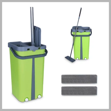 Cenocco – Plochý mop se zeleným vědrem CC-9077GN