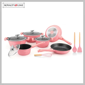 Royalty Line 10-dielna sada hrncov s keramickým povrchom ružová RL-BS1010M-PNK