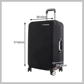 Stredne veľký obal na kufor, čierny – 00023839