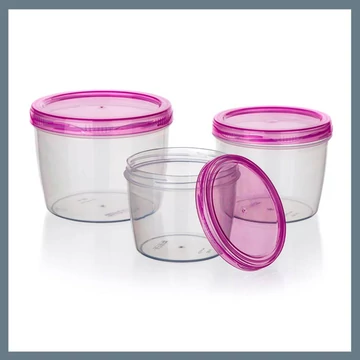 BANQUET ACASSA plastová sada úložných dóz 250 ml / 370 ml / 600 ml – 55074501P
