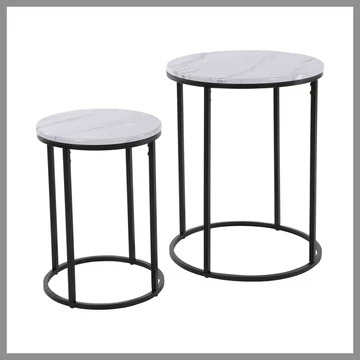 Set stolíkov, 2 ks, s mramorovým vzhľadom 40728.1
