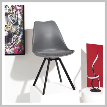 Pohodlná plastová stolička šedá HD0484
