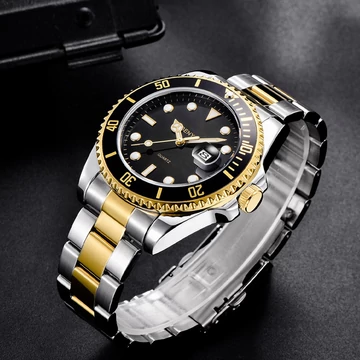 ULYSSES pánske náramkové hodinky čierno-zlato-strieborné CB94