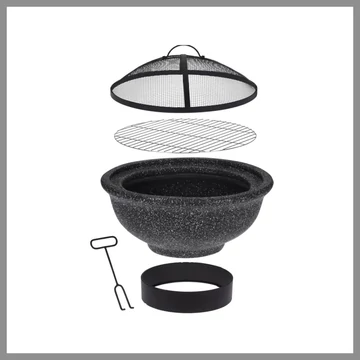 Masívna ohnisková misa s grilovacím roštom – 49 cm 85184.1