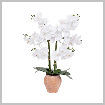 Umelá orchidea v črepníku, biela 198222