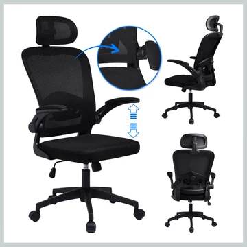 Mistral Black otočná kancelárska stolička s mikro sieťovinou – čierna KO28CZ