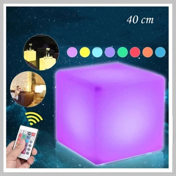 Procart LED kocková stolička, 40x40 cm, 16 farieb, 4 režimy, s diaľkovým ovládaním LSSK-01