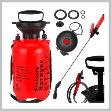 Ručný tlakový postrekovač, 5 l popruh, dlhá tryska – 11427_5L