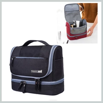 Vodoodolná dvojúrovňová rozkladacia kozmetická taška 25x21x11,5 cm – KS103WZ1
