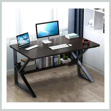 Počítačový stôl s policou, čierny 80 x 40 cm – STL04CZ
