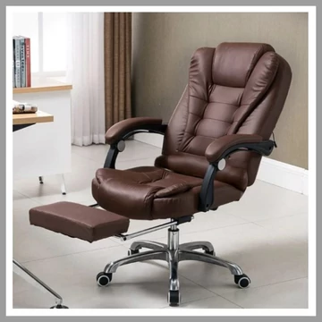 BOSS Premium Otáčací Kancelársky Stolička s Podnožkou – Hnedá KO22BR