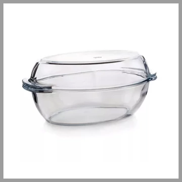 Sklenená pekáč BORCAM 4,15 l, s pokrievkou, oválny 3359062
