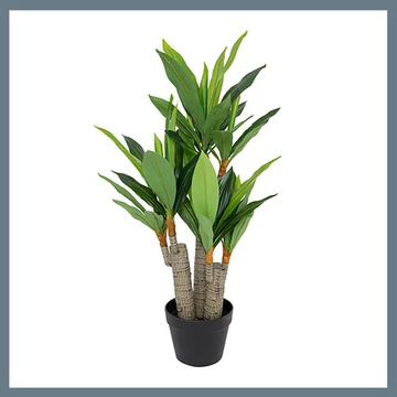 Umelá rastlina, zelené listy, čierny kvetináč 198198