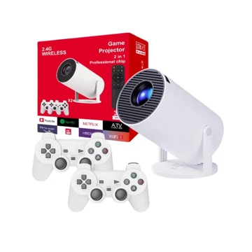 Mini Smart 4k herné projektor, s diaľkovým ovládaním, s ovládačom GAMEP-2-4
