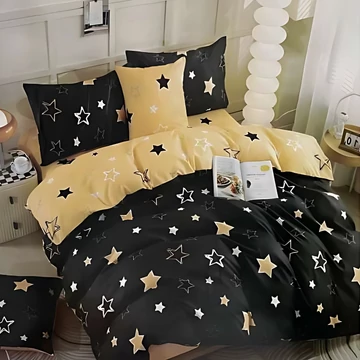 7-dielna hviezdičková posteľná súprava, žlto-čierna AB107-4
