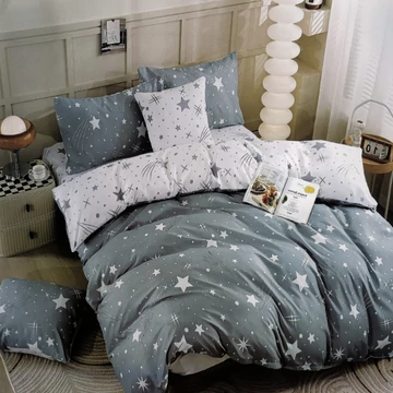 7-dielna hviezdičková posteľná súprava, šedo-biela AB107-5

