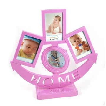 Stolové hodiny s fotorámikmi a budíkom – „Home” 7505A