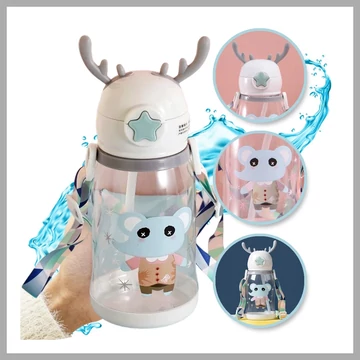 Fľaša na vodu – Detská fľaša so slamkou 480 ml BD30B