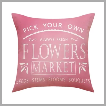 Obliečka na vankúš 45 x 45 cm s nápisom "FLOWERS MARKET" POD159