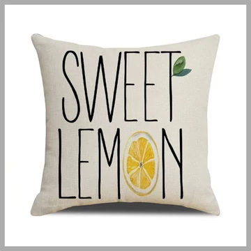 Obliečka na vankúš 45 x 45 cm s nápisom "SWEET LEMON" POD163