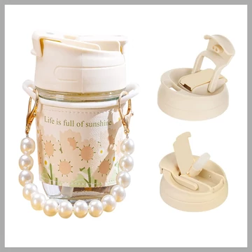 Fľaša s perlovým dizajnom, pohár s rukoväťou SZK81