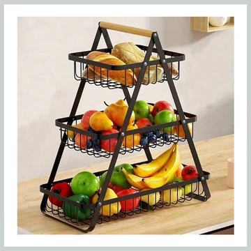 Trojúrovňový kovový úložný kôš – kuchynský a domácí organizér 39434986
