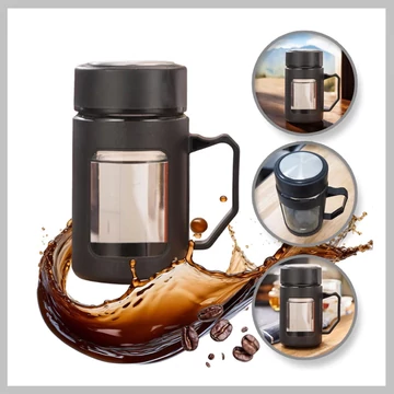 BOTTLE termoska s rukoväťou 500 ml čierna CUP18CZ