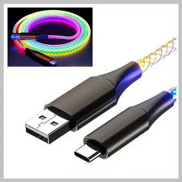 1 m USB-C kábel 60W s RGB LED podsvietením (T) VB66364