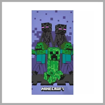 Minecraft Purple osuška, plážová uterák 70x140 cm