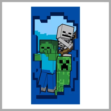 Minecraft osuška, plážová uterák „Beware” 70x140 cm