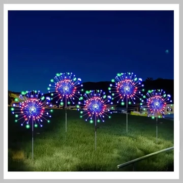 Slnková záhradná LED lampa – 60 LED, 8 režimov osvetlenia, IP65 vodotesná – WB282083