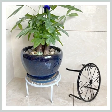 Sada kovových stojanov na kvety – 2 kusy biele KY18417-w