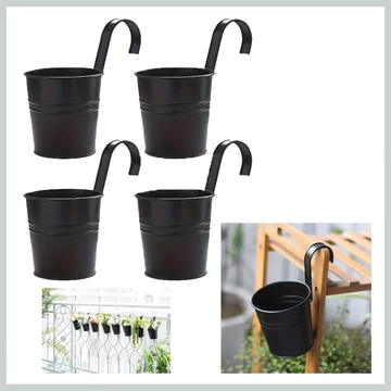 Závesný kovový kvetináč set 4 ks NW124055