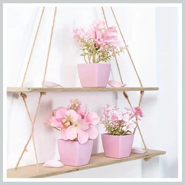 3-dielna sada umelých kvetov v ružových kvetináčoch VP238367