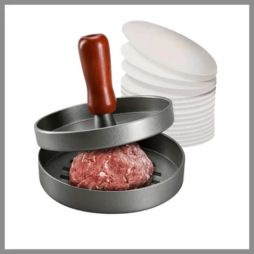 Prémiová nepriľnavá lisovačka na hamburgery s 100 ks oddeľovacích papierov 47264717