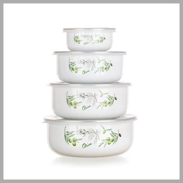 Súprava smaltovaných misiek OLIVY, 8 kusov, 1320078OLIV