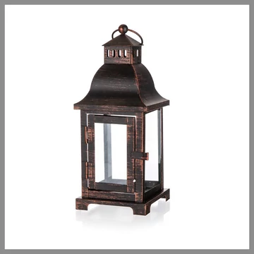 Kovová víchricová lampa so sklom HOME DECOR 10 x 10 x 24 cm A63915011