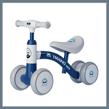 Štvorkolesový, bezpedálový detský bicykel - Modrý 601099674833524-K