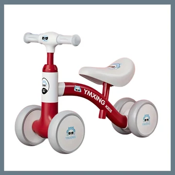 Štvorkolesový, bezpedálový detský bicykel - Červený 601099674833524-P