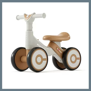 Štvorkolesový, bezpedálový malý bicykel - Biely 601099808293309-FH