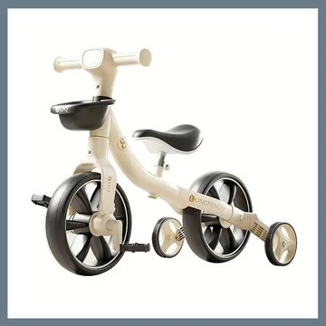 Detský bicykel s pomocnými kolieskami – Krémový 601099948439200-K