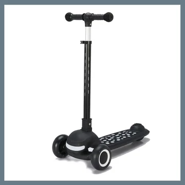 Skladacia svietiaca kolobežka pre deti – Čierna 601100114893583-F