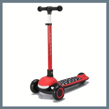 Skladacia svietiaca kolobežka pre deti – Červená 601100114893583-P