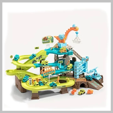 Dinosaurový autíčkový dobrodružný park s žeriavom (T) BW158014