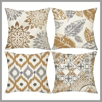 Hnedé dekoratív vankúšové obaly, 4 ks, 45 cm x 45 cm 601099558999594