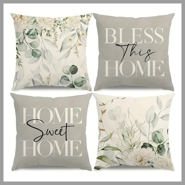 Šedé dekoratív vankúšové obaly, 4 ks, 45 cm x 45 cm 601099860957239