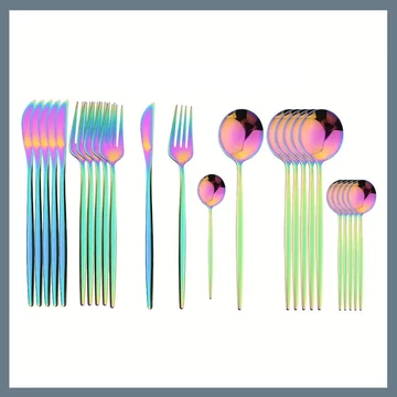 24-dielna súprava príborov z nehrdzavejúcej ocele - Dúhová 601099521763851-SZ